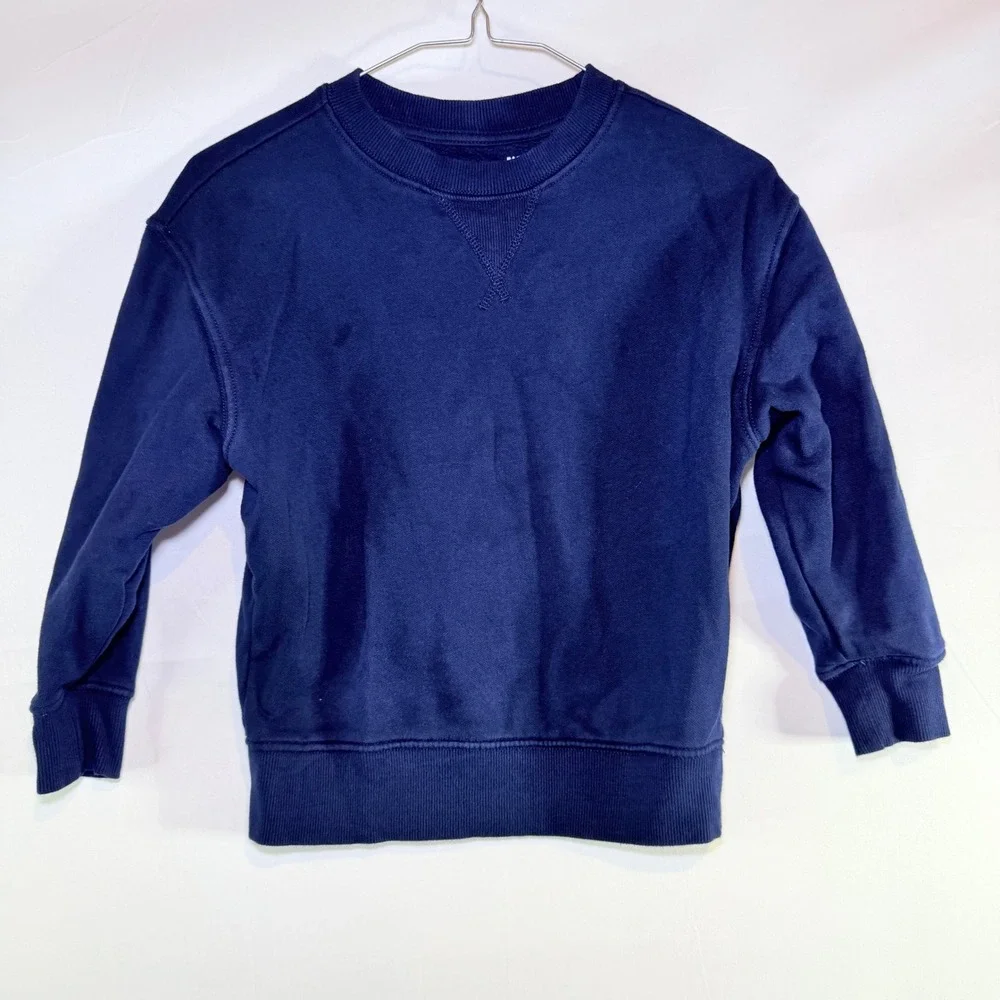 Old Navy Boys Navy‎ Blue Baggy Crewneck Sweatshirt Fleece Size S 6-7